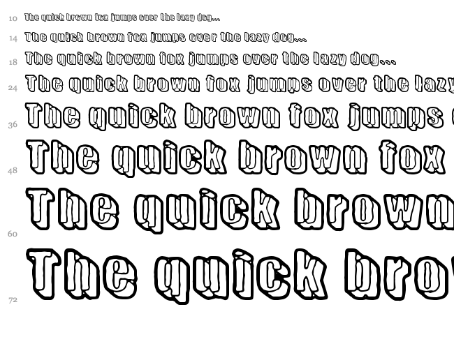 Sensory Cortex font waterfall
